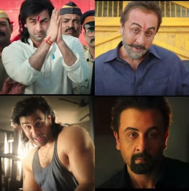 first look of ranbir kapoor as sanjay dutt in "sanju" is mind