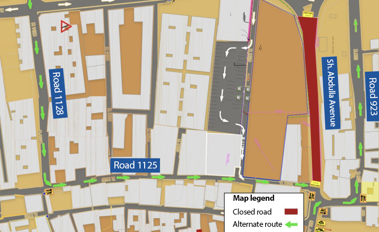 Bahrain News: Road closure on Shaikh Abdulla Avenue announced